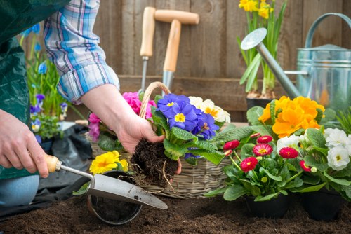 Segregated recycling bins for garden materials in Muswell Hill